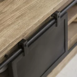 Made in Meubles Meuble Tv<Meuble TV en bois de manguier brossé et métal 160 cm Helsinki