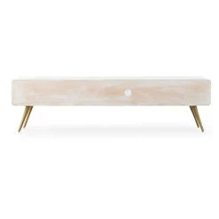 Made in Meubles Meuble Tv<Meuble TV en bois de manguier blanchi Rhodes