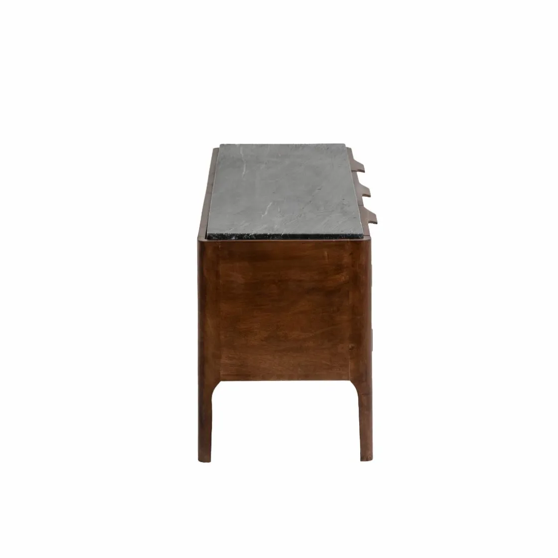 Made in Meubles Meuble Tv<Meuble TV en bois de manguier et marbre noir Roch