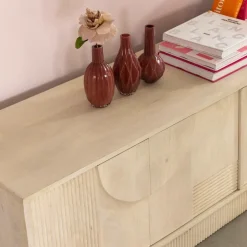 Made in Meubles Meuble Tv<Meuble TV en bois de manguier blanchi Miliam