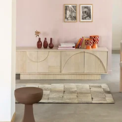 Made in Meubles Meuble Tv<Meuble TV en bois de manguier blanchi Miliam