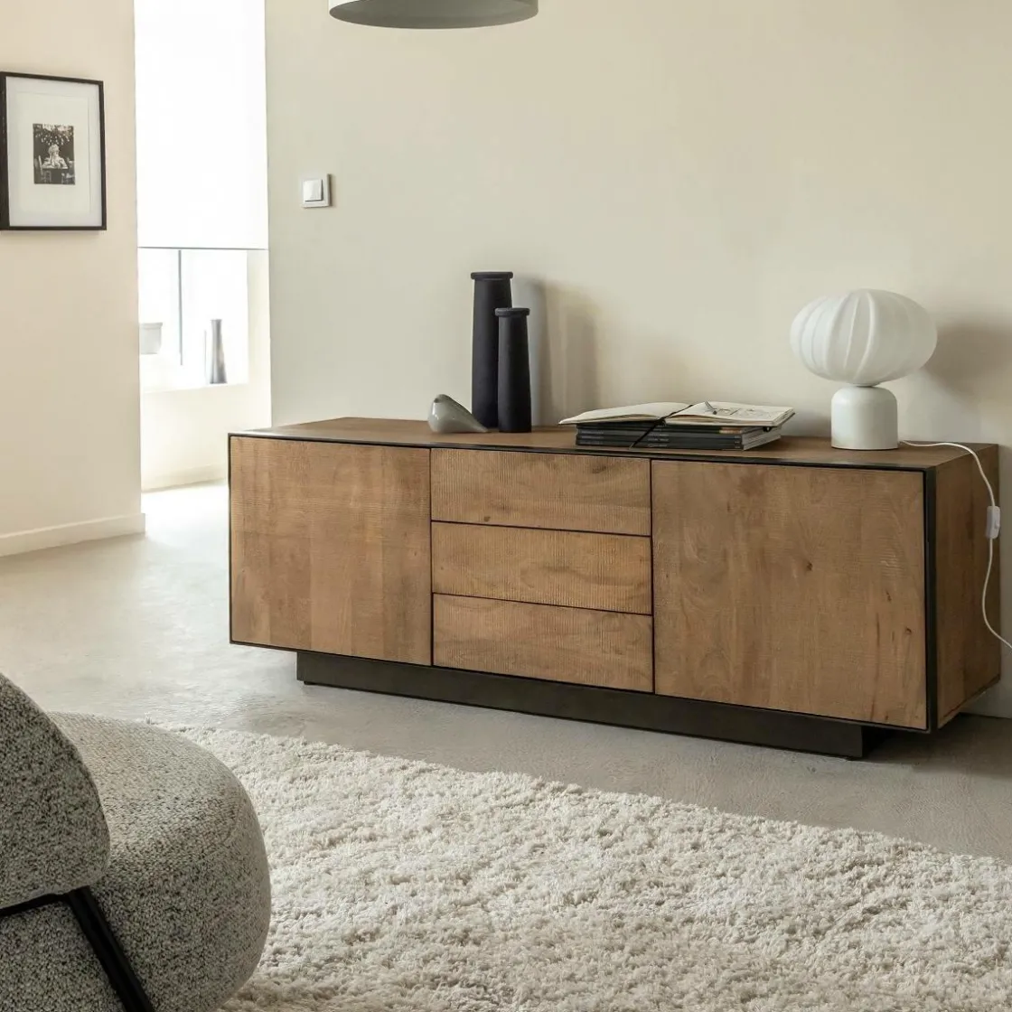 Made in Meubles Meuble Tv<Meuble TV en bois de manguier et métal Isil