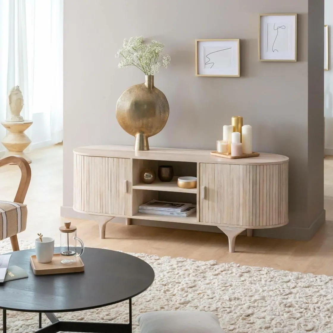 Made in Meubles Meuble Tv<Meuble tv en bois de manguier Macha