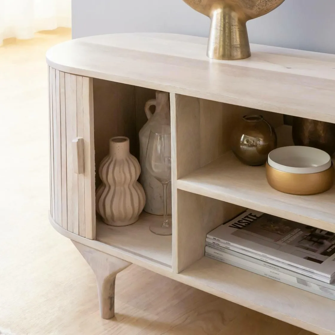 Made in Meubles Meuble Tv<Meuble tv en bois de manguier Macha