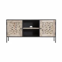 Made in Meubles Meuble Tv<Meuble TV en bois de manguier blanchi Lila