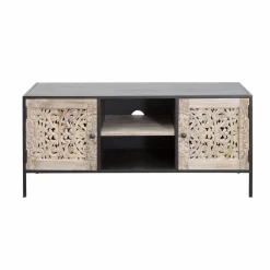 Made in Meubles Meuble Tv<Meuble TV en bois de manguier blanchi Lila