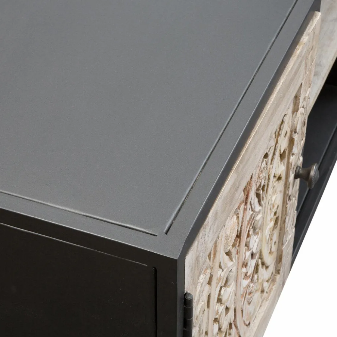 Made in Meubles Meuble Tv<Meuble TV en bois de manguier blanchi Lila