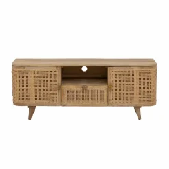 Made in Meubles Meuble Tv<Meuble TV en bois de manguier et cannage Palma