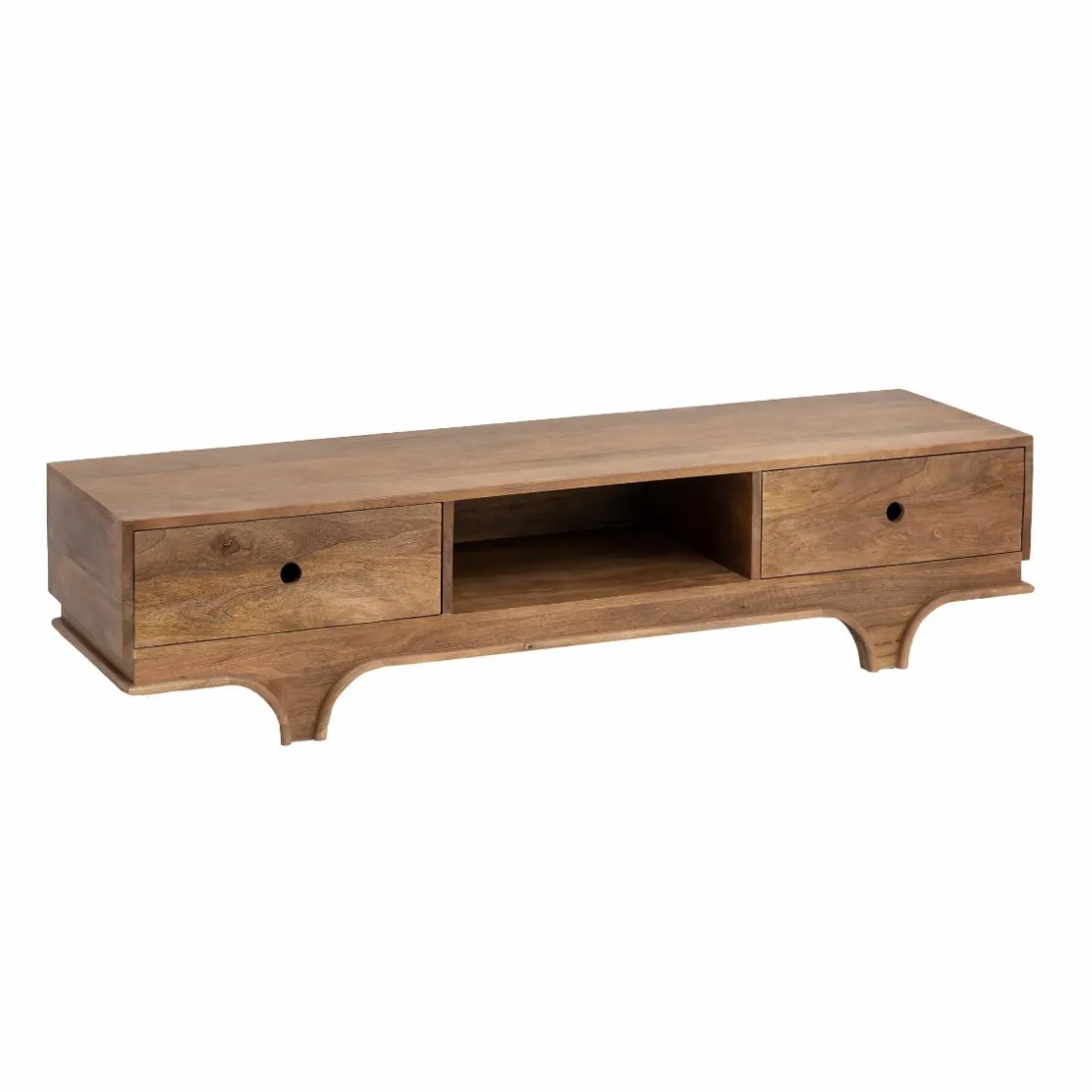 Made in Meubles Meuble Tv<Meuble TV en bois de manguier foncé Daelan