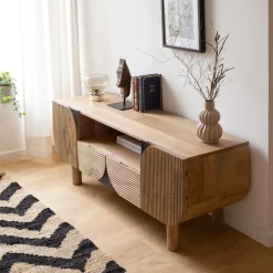 Made in Meubles Meuble Tv<Meuble tv en bois de manguier Loëvan