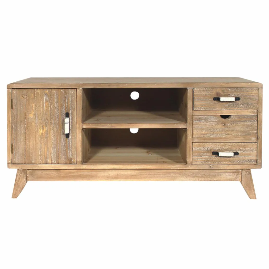 Made in Meubles Meuble Tv<Meuble TV en bois de sapin 112 cm Natural