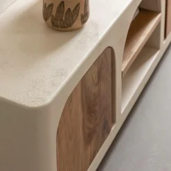 Made in Meubles Meuble Tv<Meuble TV en bois effet béton et bois d'acacia Dalva