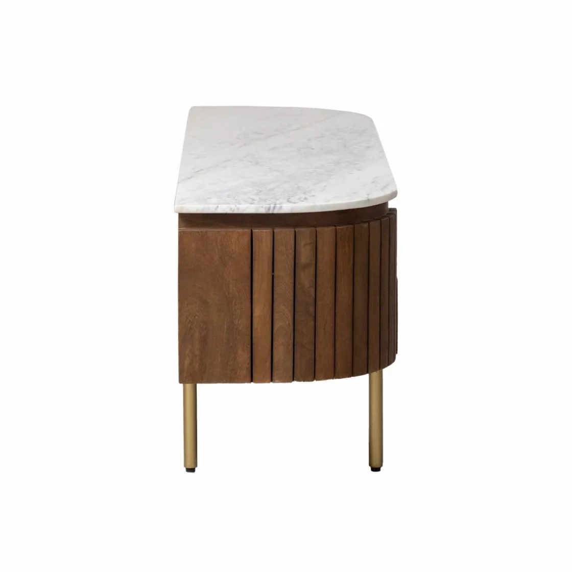 Made in Meubles Meuble Tv<Meuble TV en marbre et bois de manguier Sienne