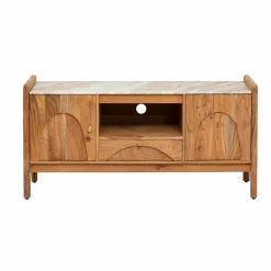 Made in Meubles Meuble Tv<Meuble TV en marbre et bois d'acacia Calix