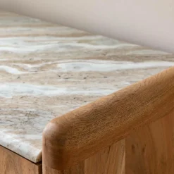 Made in Meubles Meuble Tv<Meuble TV en marbre et bois d'acacia Calix