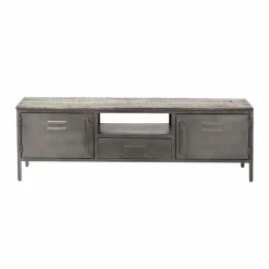 Made in Meubles Meuble Tv<Meuble tv en métal gris Gustavo