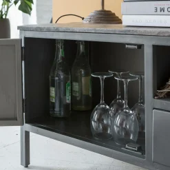 Made in Meubles Meuble Tv<Meuble tv en métal gris Gustavo