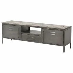 Made in Meubles Meuble Tv<Meuble tv en métal gris Gustavo