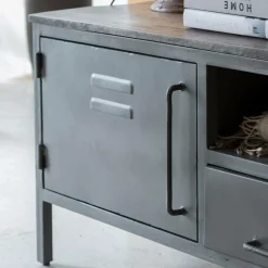 Made in Meubles Meuble Tv<Meuble tv en métal gris Gustavo
