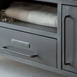 Made in Meubles Meuble Tv<Meuble tv en métal gris Gustavo