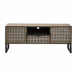 Made in Meubles Meuble Tv<Meuble TV en sapin et métal noir Elise