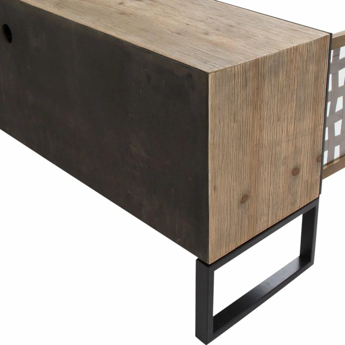 Made in Meubles Meuble Tv<Meuble TV en sapin et métal noir Elise