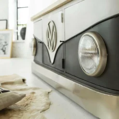 Made in Meubles Meuble Tv<Meuble TV noir avec plateau en bois de manguier Combi