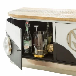 Made in Meubles Meuble Tv<Meuble TV noir avec plateau en bois de manguier Combi