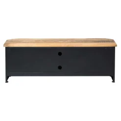 Made in Meubles Meuble Tv<Meuble TV noir avec plateau en bois de manguier Combi