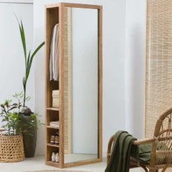 Made in Meubles Miroir|Décoration<Miroir avec rangements bois d'acacia Salta