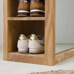 Made in Meubles Miroir|Décoration<Miroir avec rangements bois d'acacia Salta