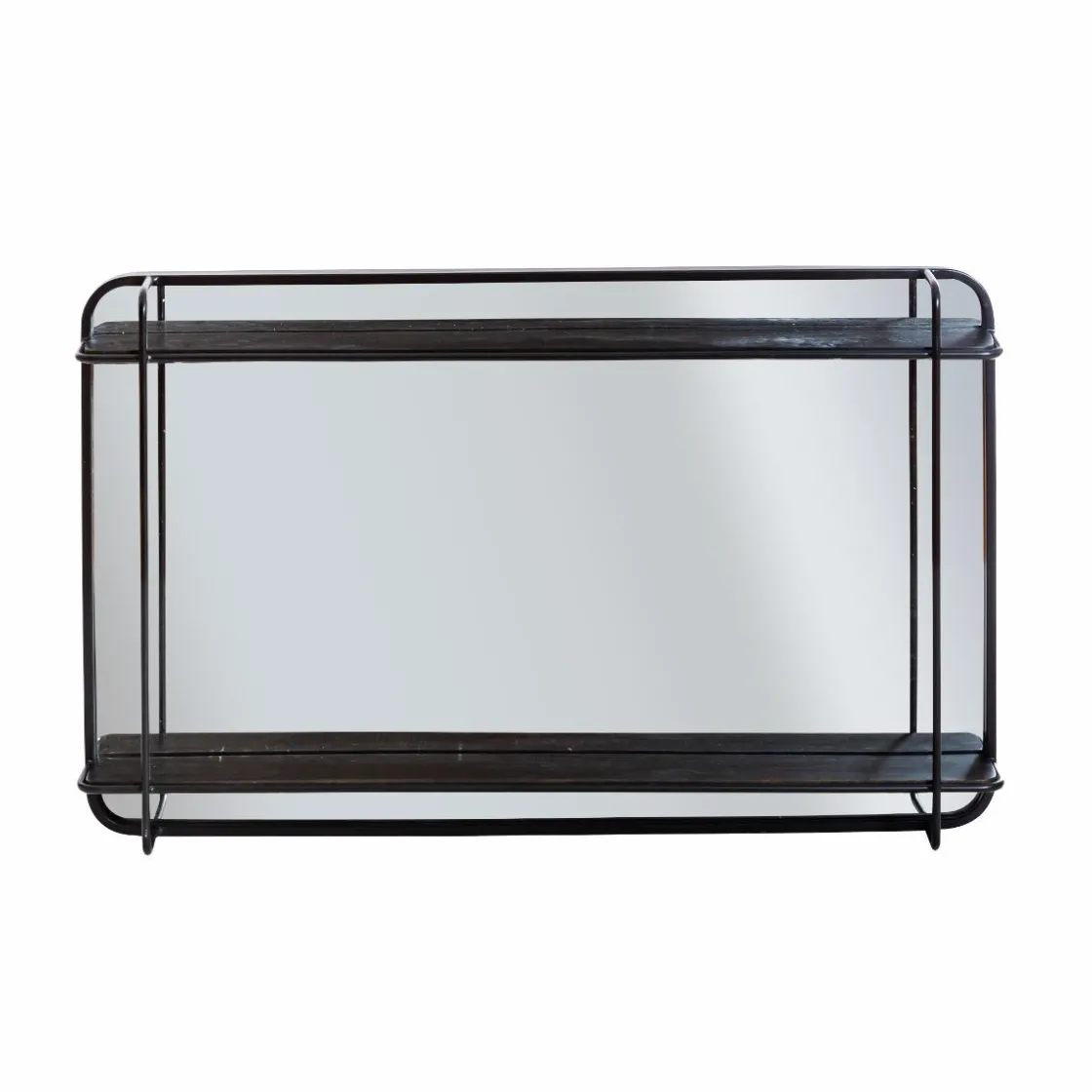 Made in Meubles Miroir|Décoration<Miroir avec étagère en bois et métal Jill