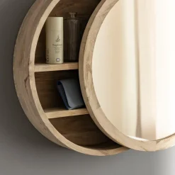 Made in Meubles Miroir<Miroir avec étagères en bois de manguier clair Juliet