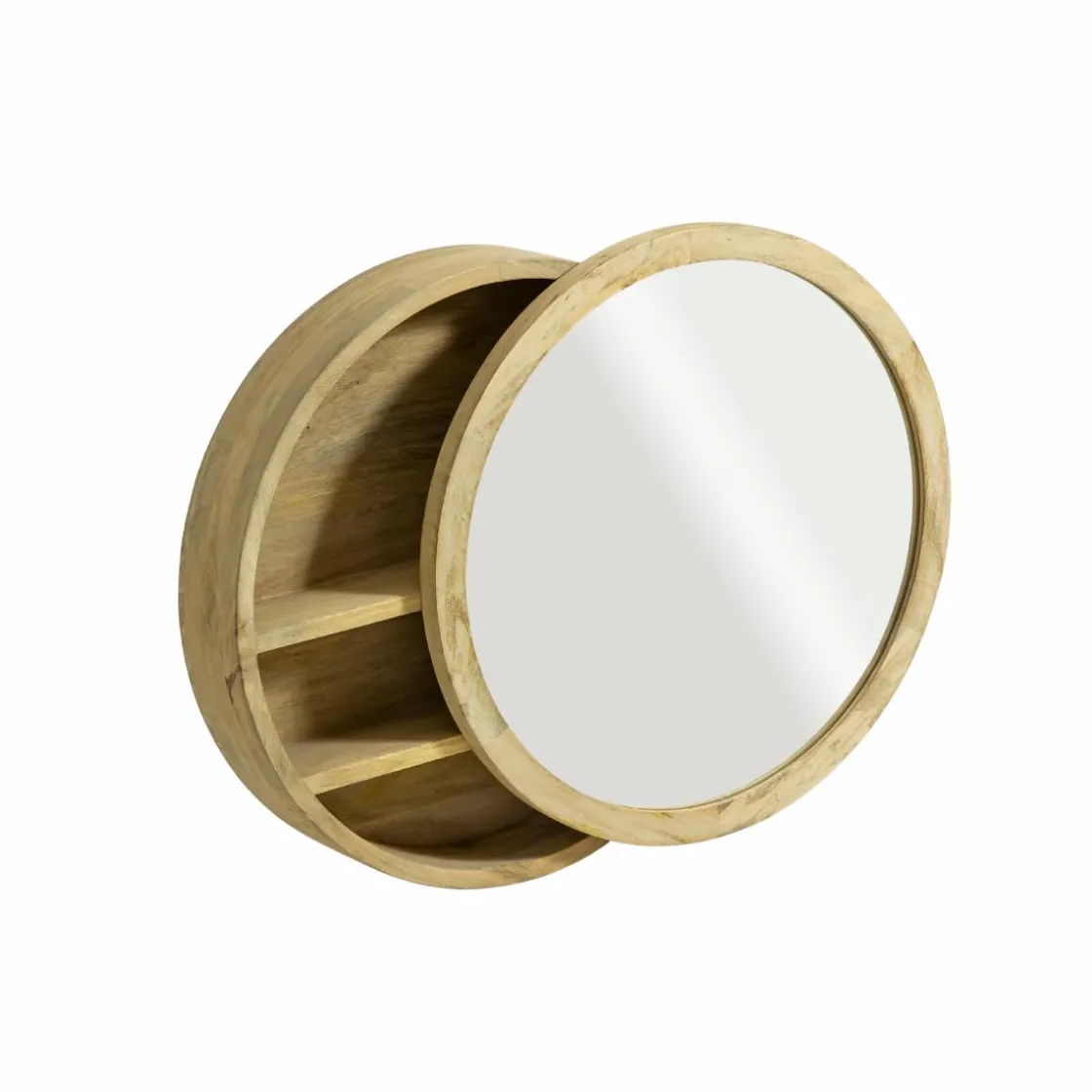 Made in Meubles Miroir<Miroir avec étagères en bois de manguier clair Juliet