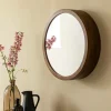 Made in Meubles Miroir|Décoration<Miroir avec étagères en bois de manguier foncé Remick