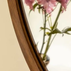 Made in Meubles Miroir|Décoration<Miroir avec étagères en bois de manguier foncé Remick