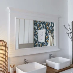 Made in Meubles Miroir<Miroir en bois de pin blanc Manel