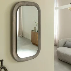 Made in Meubles Miroir|Décoration<Miroir ovale en bois de manguier Marley