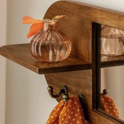 Made in Meubles Miroir|Décoration<Miroir ovale en bois de manguier foncé Remick