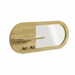 Made in Meubles Miroir|Décoration<Miroir ovale en bois de manguier clair Juliet