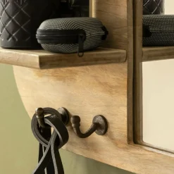 Made in Meubles Miroir|Décoration<Miroir ovale en bois de manguier clair Juliet