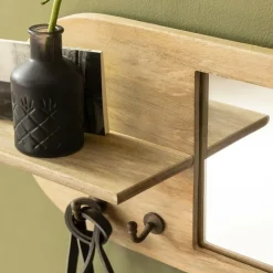 Made in Meubles Miroir|Décoration<Miroir ovale en bois de manguier clair Juliet