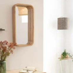 Made in Meubles Miroir|Décoration<Miroir rectangulaire en bois de manguier Domi