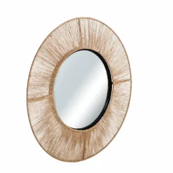 Made in Meubles Miroir|Décoration<Miroir rond en métal et jute Adda