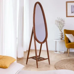 Made in Meubles Miroir|Décoration<Miroir sur pied en bois de manguier Joyce