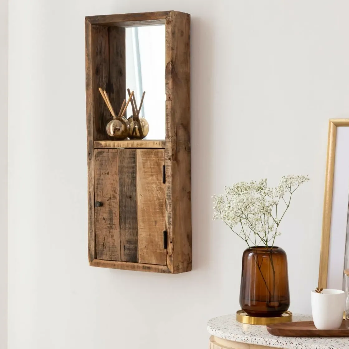 Made in Meubles Miroir|Décoration<Miroir vertical style porte en bois recyclé Vicky