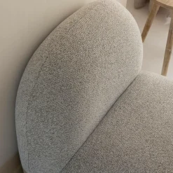 Made in Meubles Fauteuil<Module central canapé en tissu bouclette gris Calya
