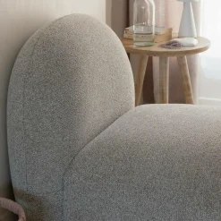 Made in Meubles Fauteuil<Module central canapé en tissu bouclette gris Calya