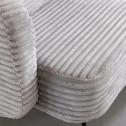 Made in Meubles Fauteuil<Méridienne en velours côtelé gris Soléa