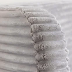 Made in Meubles Fauteuil<Méridienne en velours côtelé gris Soléa